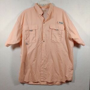 Columbia Mens XXL PFG Shirt Vented Omni Shade Fishing Salmon Shirt 2XL